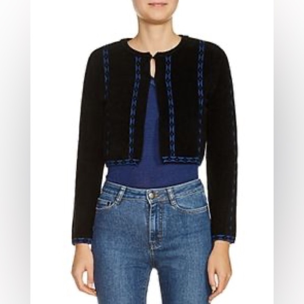 Maje Black Mathilda Bolero Jacket Sweater Size 2